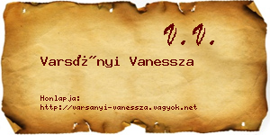 Varsányi Vanessza névjegykártya